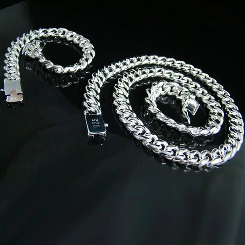 925 Sterling Silver 10MM solid heavy Chain Bracelet necklace Jewelry set for men 20/22/24 inch Fashion wedding Holiday Gift
925 Sterling Silver 10MM solid heavy Chain Bracelet necklace Jewelry set for men 20/22/24 inch Fashion wedding Holiday Gift