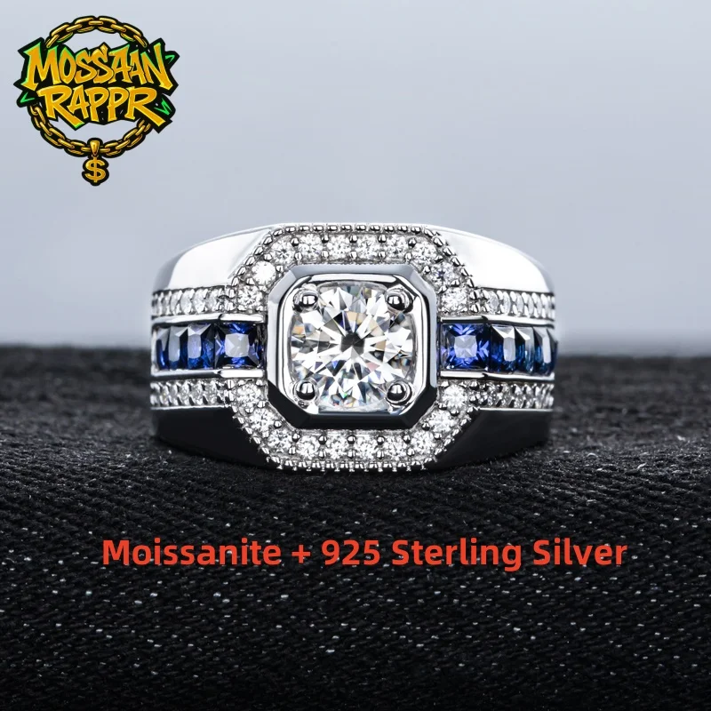 MossanRappr 1ct VVS1 Мужское кольцо с бриллиантом из стерлингового серебра 925 пробы D Цвет Хип-хоп Кольца Iced out Модные украшения для мужчин
MossanRappr 1ct VVS1 Мужское кольцо с бриллиантом из стерлингового серебра 925 пробы D Цвет Хип-хоп Кольца Iced out Модные украшения для мужчин