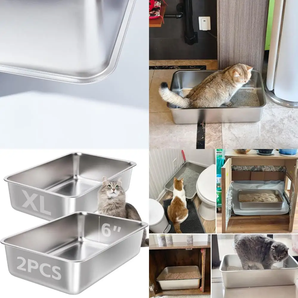 Очень большой высокосторонний лоток из нержавеющей стали для крупных кошек, 6 глубин, легко чистится, без запаха
Очень большой высокосторонний лоток из нержавеющей стали для крупных кошек, 6 глубин, легко чистится, без запаха