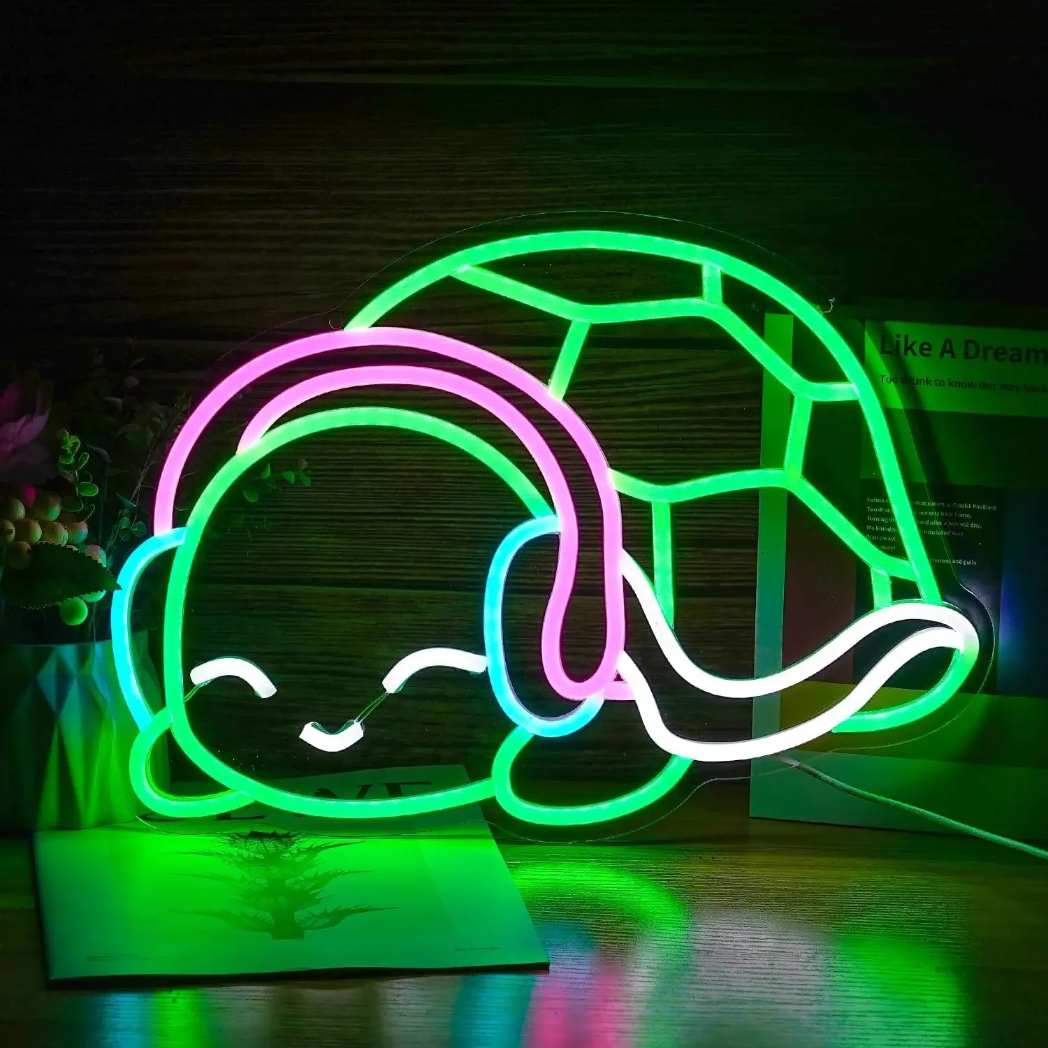Turtle Neon LED Green White Pink Neon Art Turtle Wall Glow Sign Dimmable Neon Signs Bedroom Club Party Wall Decoration
Turtle Neon LED Green White Pink Neon Art Turtle Wall Glow Sign Dimmable Neon Signs Bedroom Club Party Wall Decoration