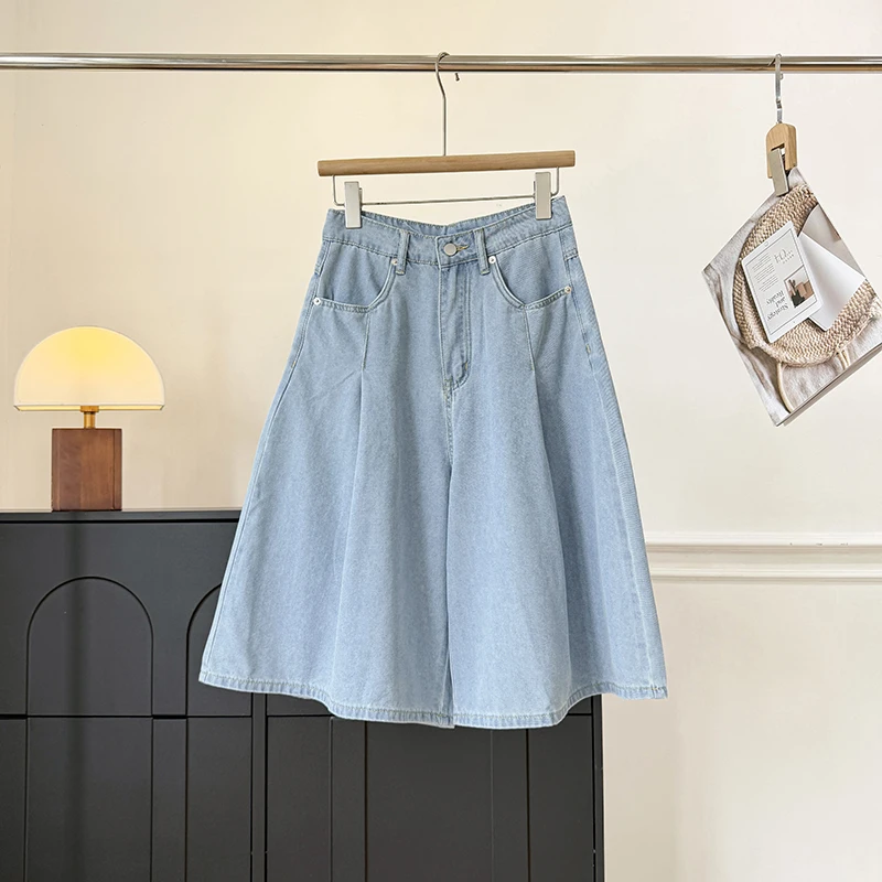 Fashionable High Waist Summer Thin Ice Silk Wide Leg Denim Skirt Pants Women's Drapey Comfortable Fit Casual Cotton Jeans
Fashionable High Waist Summer Thin Ice Silk Wide Leg Denim Skirt Pants Women's Drapey Comfortable Fit Casual Cotton Jeans