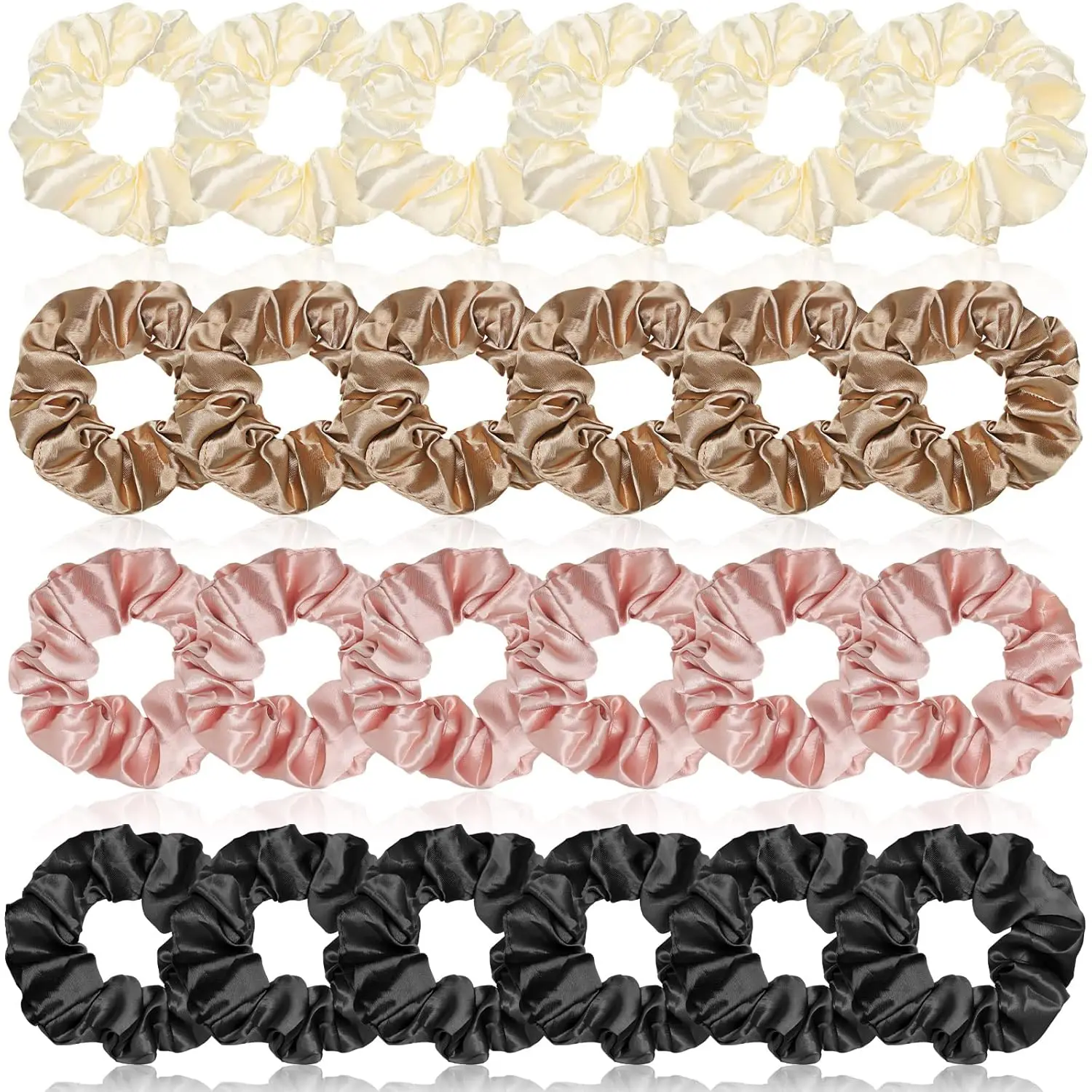 24 Pcs Silk Hair Scrunchies - Soft Satin Elastic Bands, Large Ponytail Holders for Women, Classic Colors
24 Pcs Silk Hair Scrunchies - Soft Satin Elastic Bands, Large Ponytail Holders for Women, Classic Colors