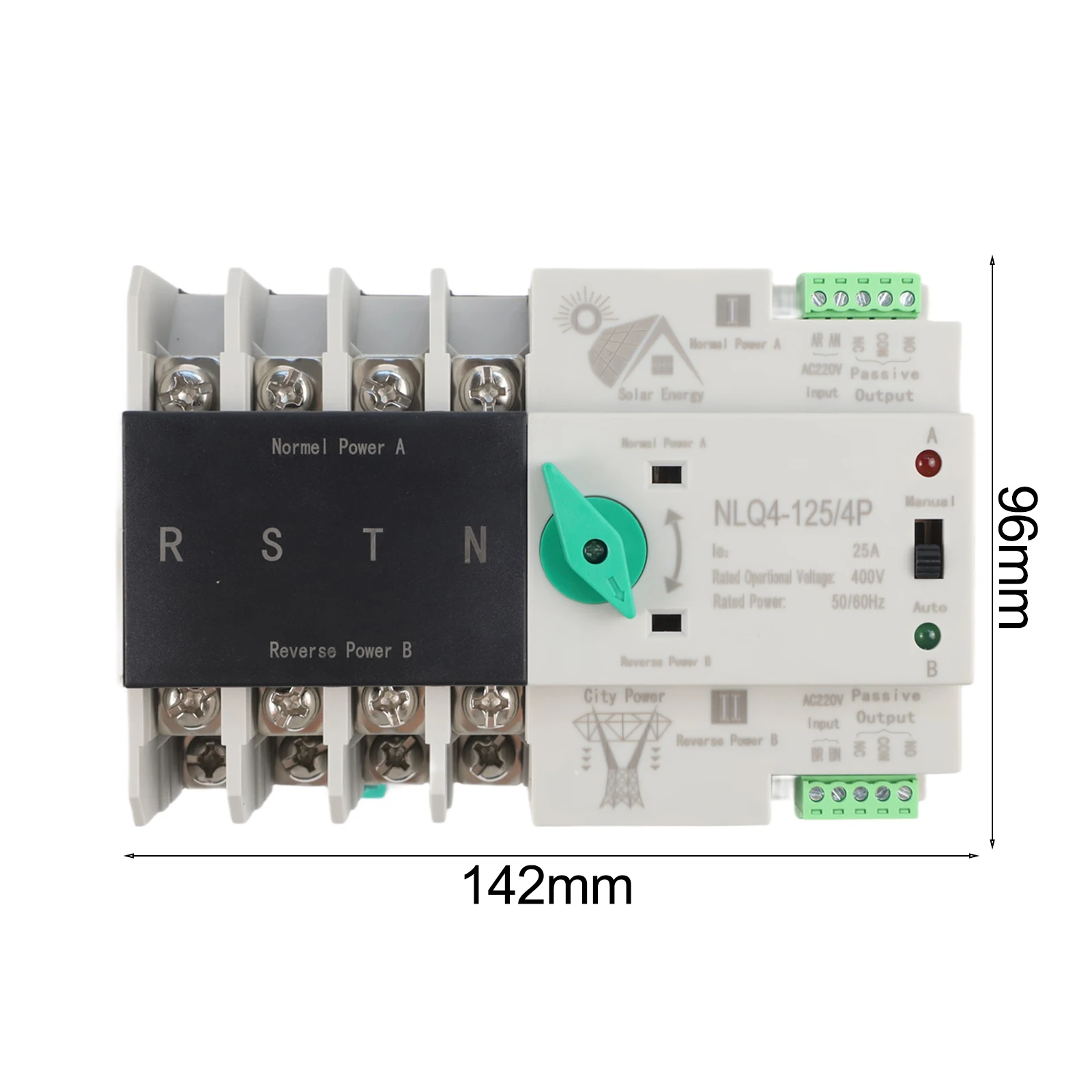 Dual Power Automatic Transfer Switch 4 Poles 400 Volt For Solar And Municipal Electricity With Fast Transfer Time And Din Rail
Dual Power Automatic Transfer Switch 4 Poles 400 Volt For Solar And Municipal Electricity With Fast Transfer Time And Din Rail