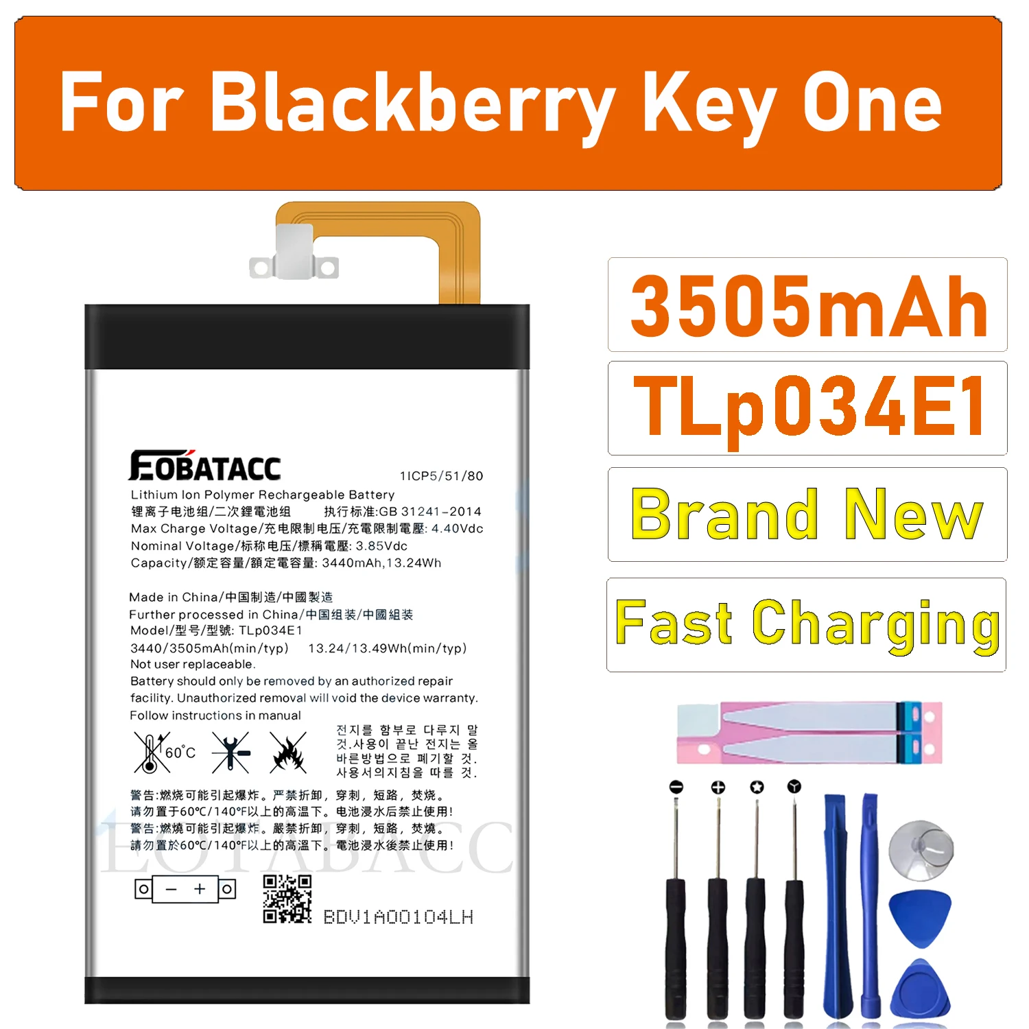 2025 YEARS EOTABACC 100% Original TLP034E1 BAT-63108-003 Battery For Samsung KeyOne(K1) Battery+Tools
2025 YEARS EOTABACC 100% Original TLP034E1 BAT-63108-003 Battery For Samsung KeyOne(K1) Battery+Tools