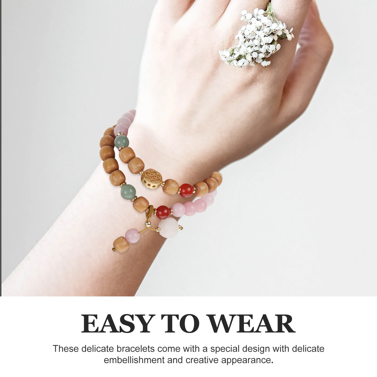 Wood Beads Bracelet Double-Layer Adjustable Sliding Knot Comfortable Durable Wristband for Women Men Fashion Natural Handmade
Wood Beads Bracelet Double-Layer Adjustable Sliding Knot Comfortable Durable Wristband for Women Men Fashion Natural Handmade