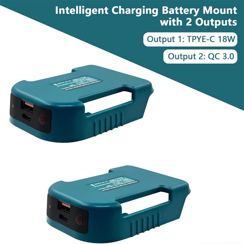 1/2pcs Battery Holder Adapter 2 in 1 for Makita 18V lithitum Battery 18W Type C USB Port fast charger rack Portable Adapter
1/2pcs Battery Holder Adapter 2 in 1 for Makita 18V lithitum Battery 18W Type C USB Port fast charger rack Portable Adapter