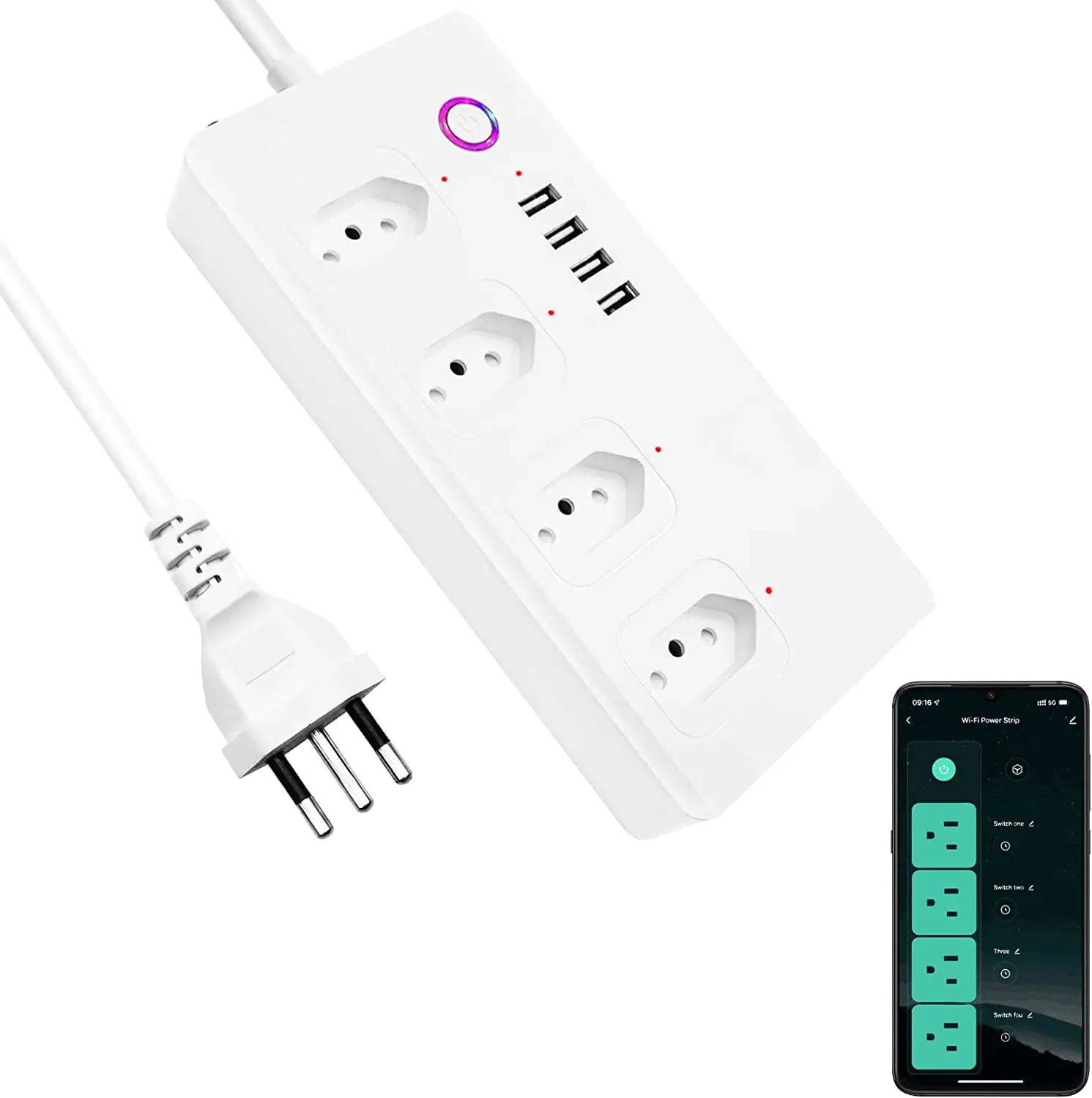 Wifi Plug Smart Power Strip 4 Brazil With 4, Electronic Protector Works with Alexa Google Home
Wifi Plug Smart Power Strip 4 Brazil With 4, Electronic Protector Works with Alexa Google Home