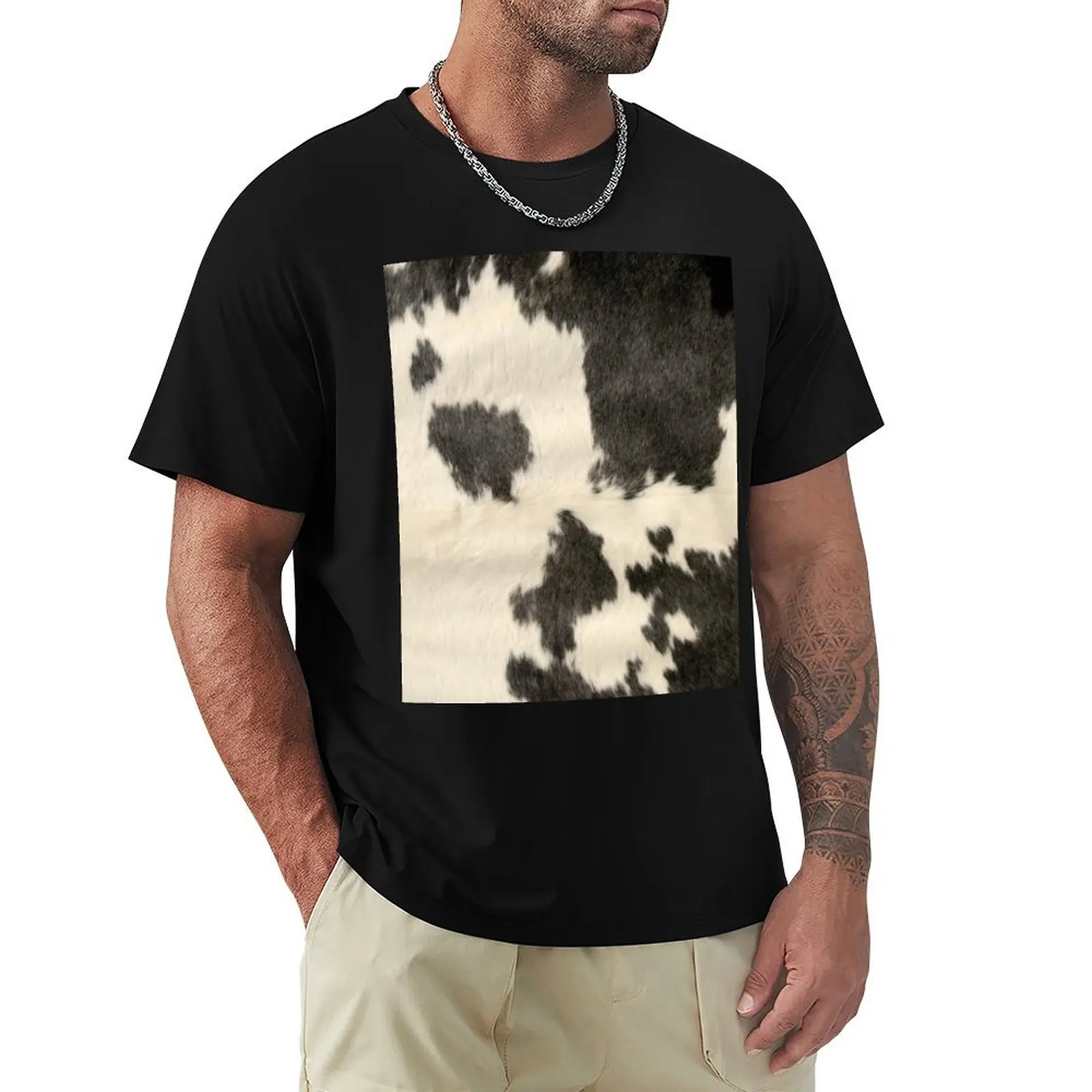 Black & White Cow Hide T-Shirt Summer Print Short Sleeve Tee
Black & White Cow Hide T-Shirt Summer Print Short Sleeve Tee