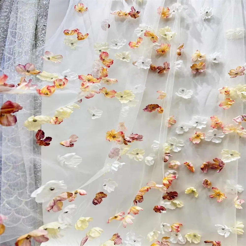 Mesh Colorful 3d Florals European Style Gowns Lace Fabric Appliqued Beading Lace Designer Fabric
Mesh Colorful 3d Florals European Style Gowns Lace Fabric Appliqued Beading Lace Designer Fabric