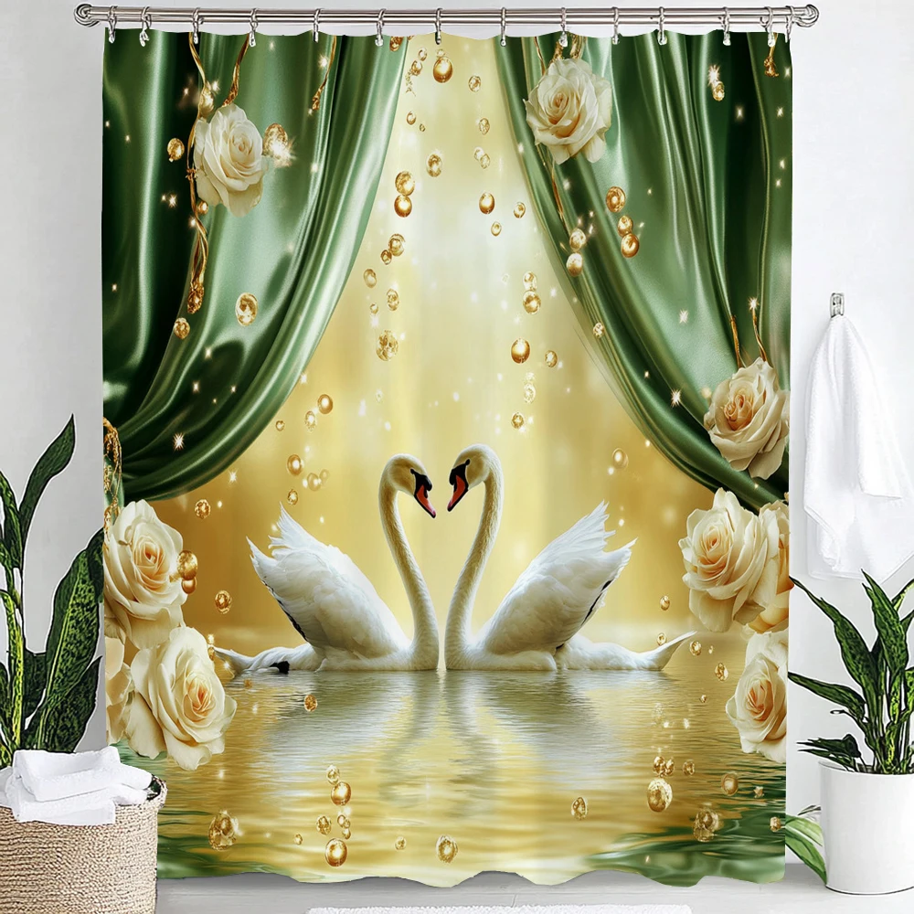 1pc Imitation Golden Swan Print Waterproof Shower Partition Privacy Hanging Curtain with Hooks Multiple Size Machine Washable
1pc Imitation Golden Swan Print Waterproof Shower Partition Privacy Hanging Curtain with Hooks Multiple Size Machine Washable