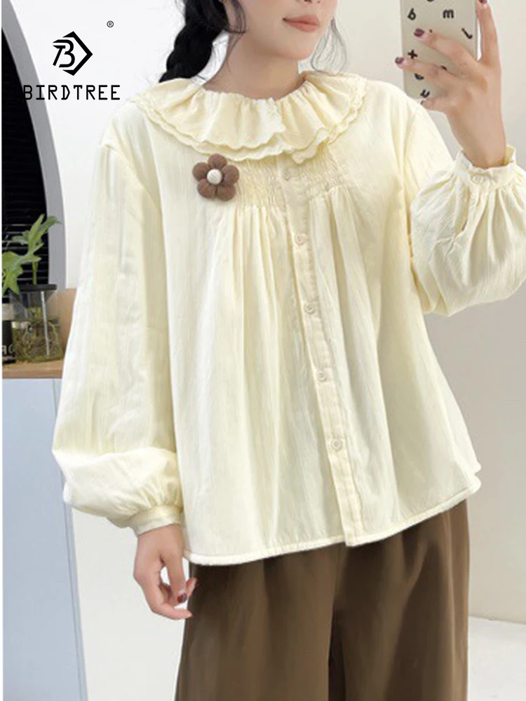 New 2025 Autumn Cotton Long Sleeve Fleece Shirt, Women Ruffled Folds Patchwork, Mori Girl Sweet Commute Loose Blouse T5N226CC
New 2025 Autumn Cotton Long Sleeve Fleece Shirt, Women Ruffled Folds Patchwork, Mori Girl Sweet Commute Loose Blouse T5N226CC