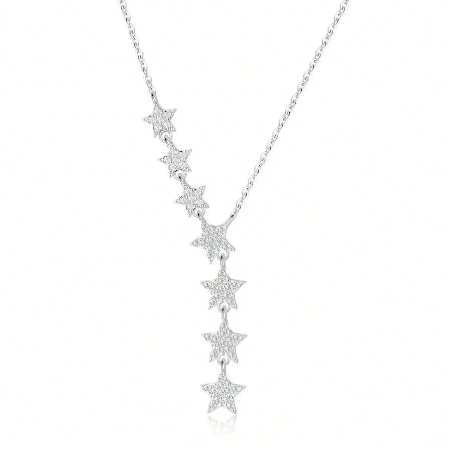 Crystal Star Y-Necklace For Women, Dainty CZ Charm Pendant Jewelry For Daily Wear Party Gift
Crystal Star Y-Necklace For Women, Dainty CZ Charm Pendant Jewelry For Daily Wear Party Gift