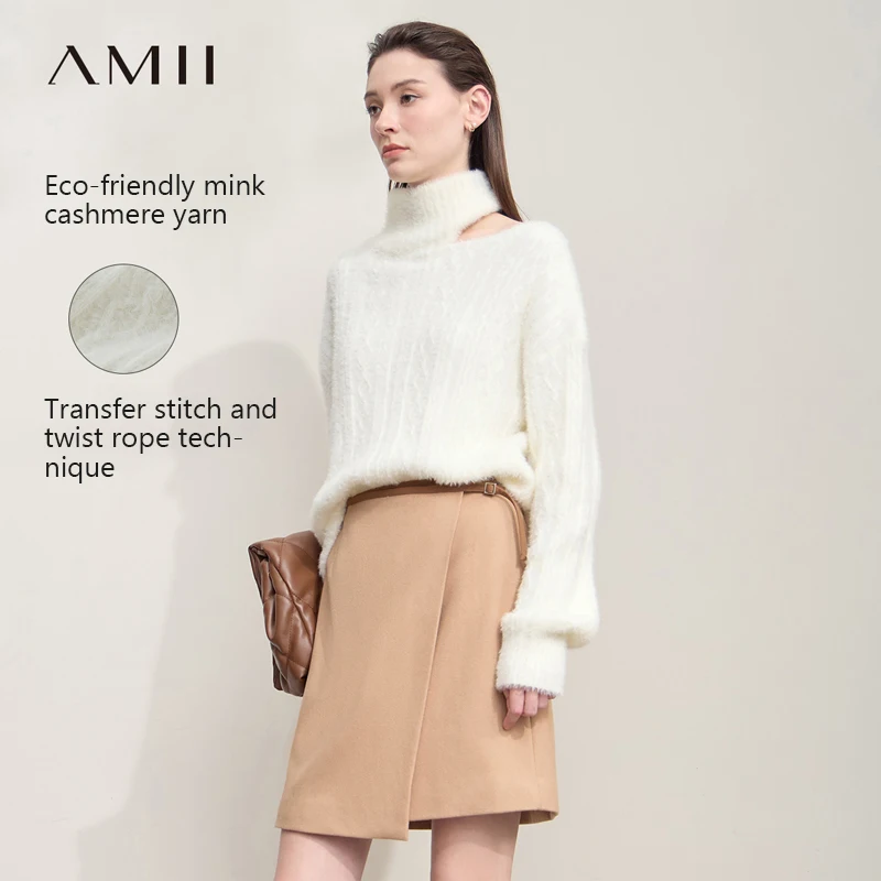 AMII Women's Sweater 2025 Autumn New Turtleneck Hollow Versatile Ladies Sweater Loose Long Sleeves Warm Tops For Woman 12543157 
AMII Women's Sweater 2025 Autumn New Turtleneck Hollow Versatile Ladies Sweater Loose Long Sleeves Warm Tops For Woman 12543157