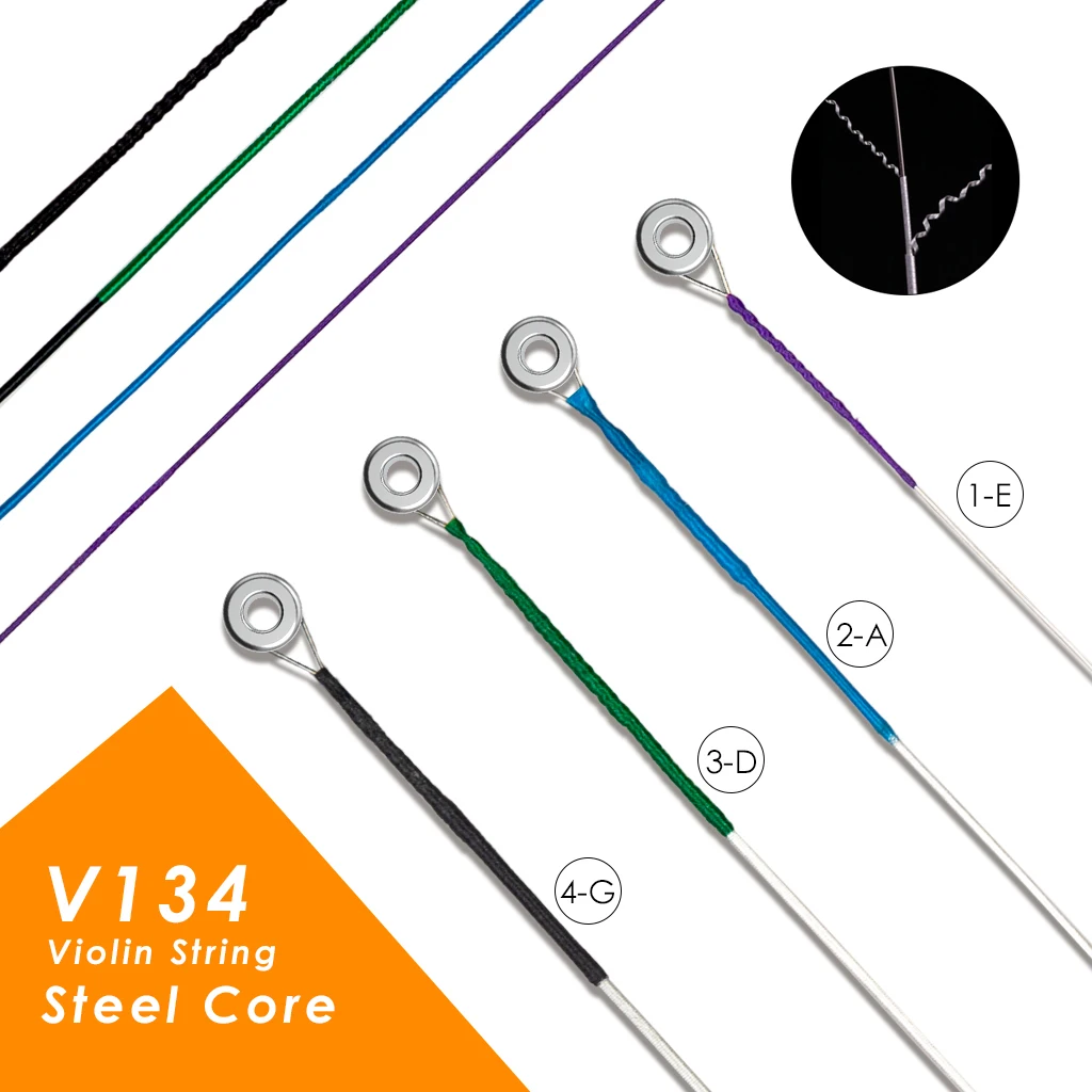 A Pack 4/4 3/4 Violin Strings E-A-D-G Steel Core Aluminum Alloy Steel Strings Wound Fiddle Strings Instruments Parts V134 SET
A Pack 4/4 3/4 Violin Strings E-A-D-G Steel Core Aluminum Alloy Steel Strings Wound Fiddle Strings Instruments Parts V134 SET