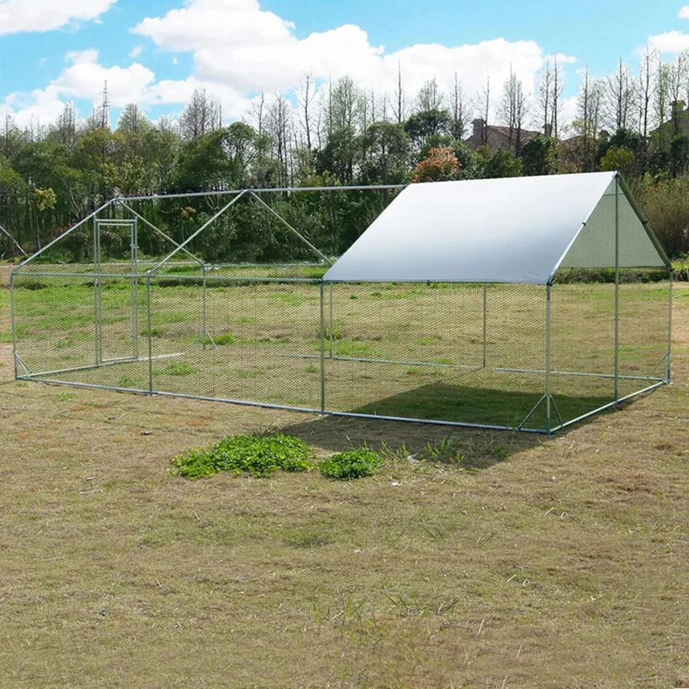 Modern Metal Chicken Coop Walk-in Poultry Cage Pen Duck Habitat Cage Hen Run House with Waterproof&Anti-UV Cover w/pointed roof
Modern Metal Chicken Coop Walk-in Poultry Cage Pen Duck Habitat Cage Hen Run House with Waterproof&Anti-UV Cover w/pointed roof