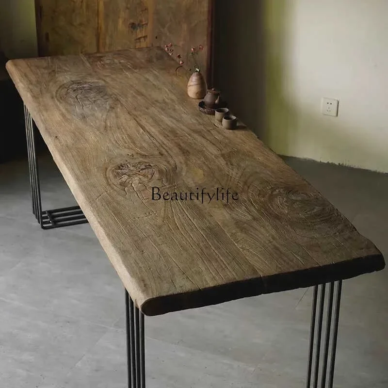 yj7 Wabi-Sabi Style Solid Wood Large Tea Table Natural Surface Vintage Look Display Hotel Reception Office Desk
yj7 Wabi-Sabi Style Solid Wood Large Tea Table Natural Surface Vintage Look Display Hotel Reception Office Desk
