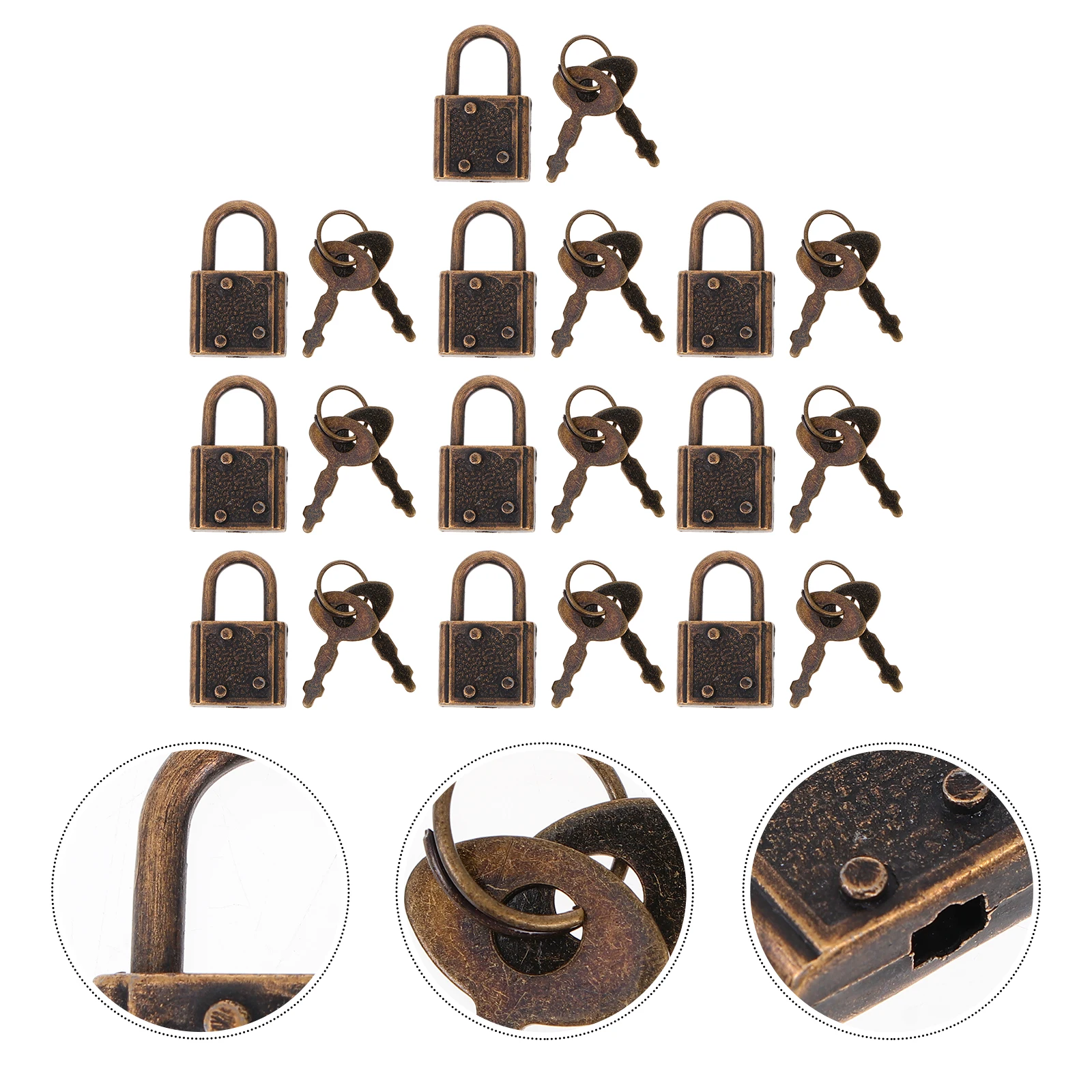 10 Pcs Vintage Copper Padlocks Retro Mini Rustproof Alloy Security Locks for Suitcase Furniture Travel Diary Durable
10 Pcs Vintage Copper Padlocks Retro Mini Rustproof Alloy Security Locks for Suitcase Furniture Travel Diary Durable