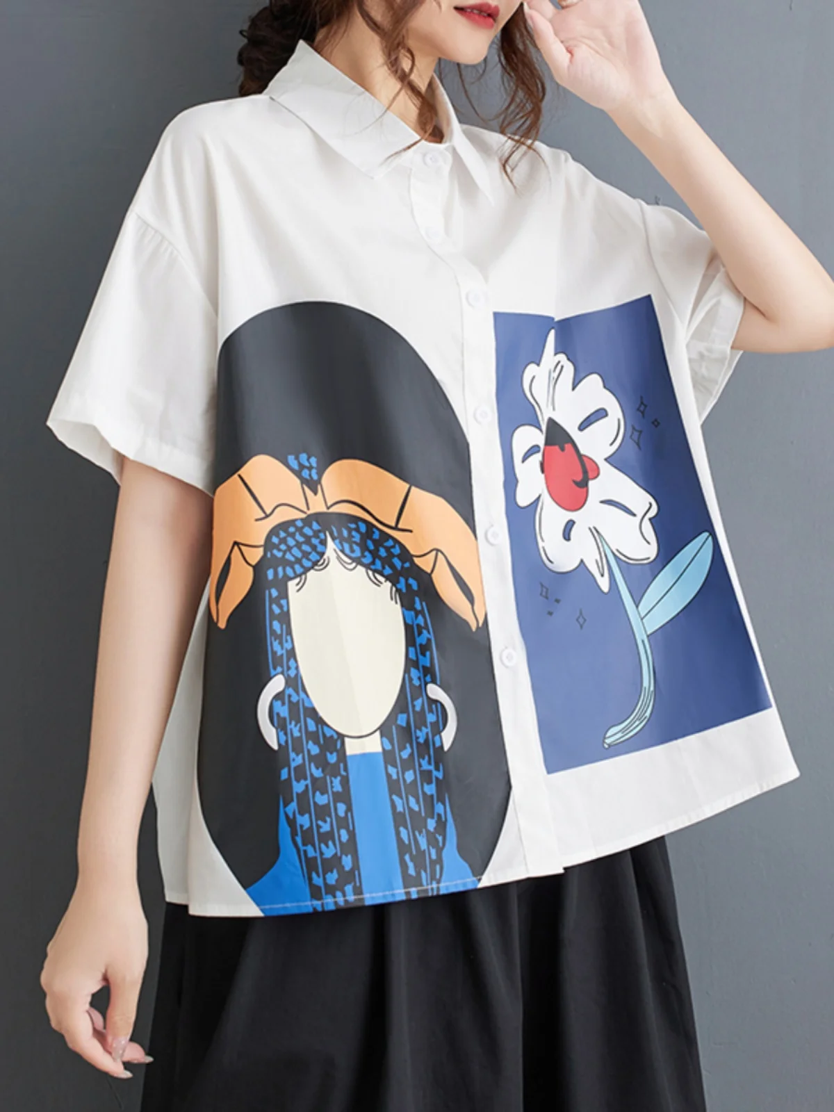 Loose Casual ort Sve irt Street Sle plus Size Patchwork Sweet Commute Women's Faion Summer New Arrival 2025
Loose Casual ort Sve irt Street Sle plus Size Patchwork Sweet Commute Women's Faion Summer New Arrival 2025