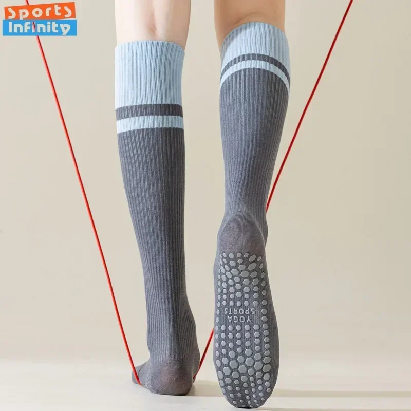 Длинные носки для йоги с цветными блоками, женские профессиональные носки для пилатеса, противоскользящие спортивные носки для фитнеса, женские компрессионные чулки
Длинные носки для йоги с цветными блоками, женские профессиональные носки для пилатеса, противоскользящие спортивные носки для фитнеса, женские компрессионные чулки