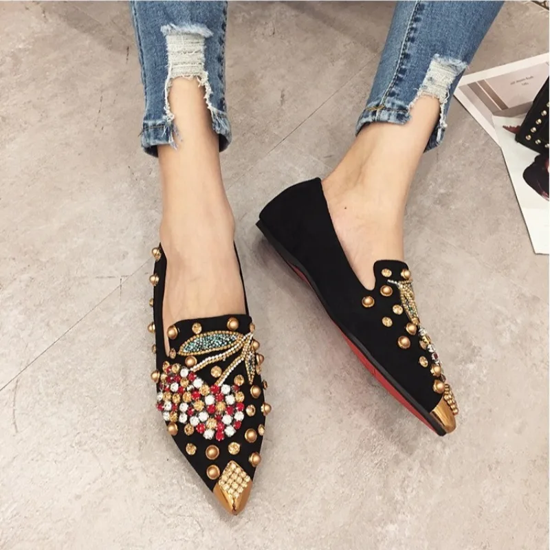 Womens Shoes Luxury Rhinestone Flat Bottom Loafers for Woman Fashion Metal Pointed Tip Casual Shoes Designer Shoes Zapatos Mujer
Womens Shoes Luxury Rhinestone Flat Bottom Loafers for Woman Fashion Metal Pointed Tip Casual Shoes Designer Shoes Zapatos Mujer