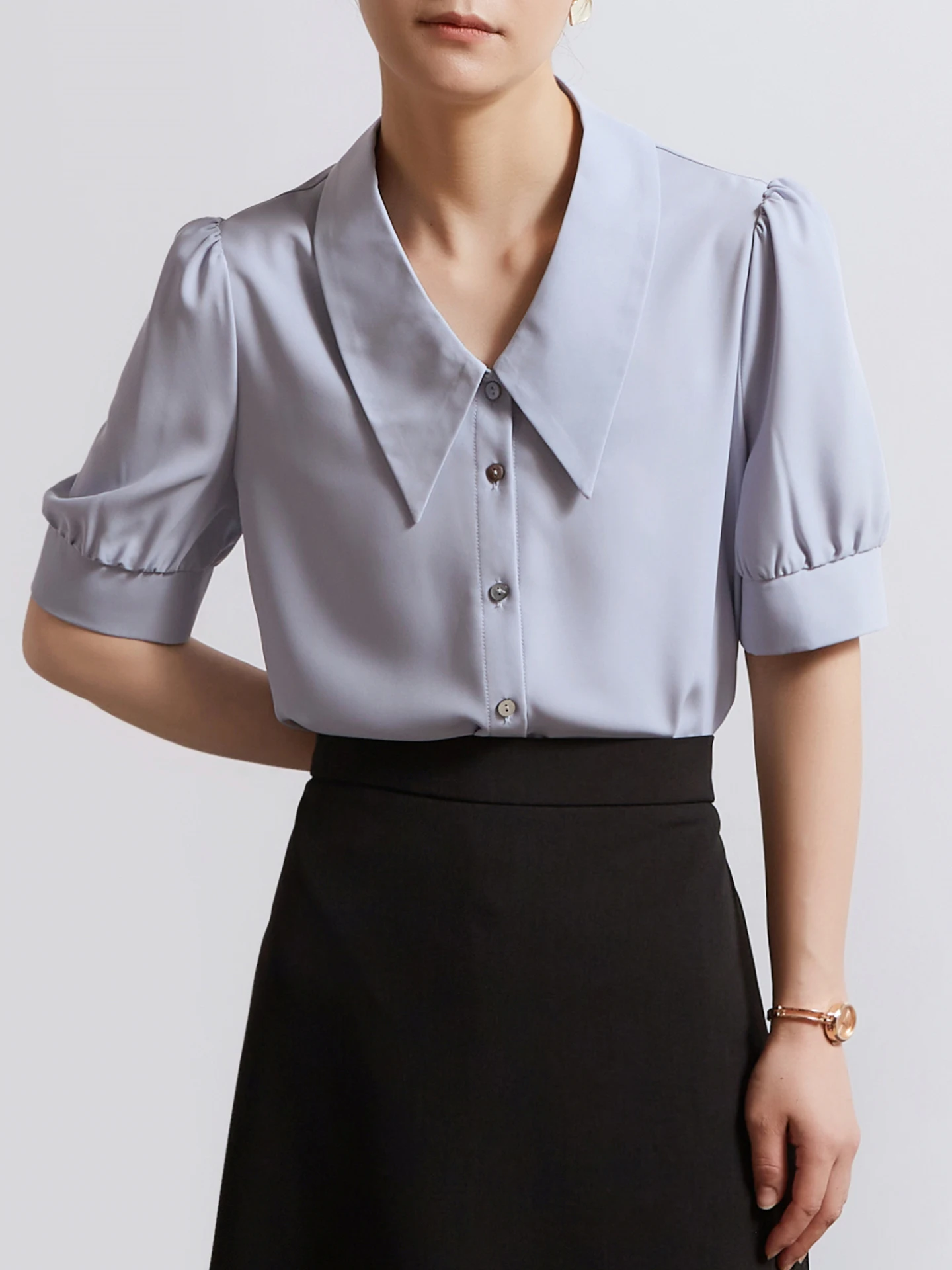 CHICBLISS Summer Women's Shirt Chiffon Bubble Sleeve Sharp Collar Commute OL Elegant Top Fashion French Style Wet Dry Resistant
CHICBLISS Summer Women's Shirt Chiffon Bubble Sleeve Sharp Collar Commute OL Elegant Top Fashion French Style Wet Dry Resistant