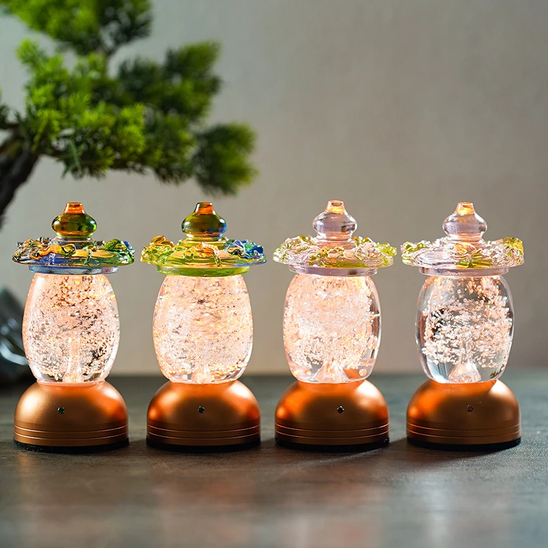 Ancient artificial crystal water lotus lamp household living room light long light charging plug-in
Ancient artificial crystal water lotus lamp household living room light long light charging plug-in
