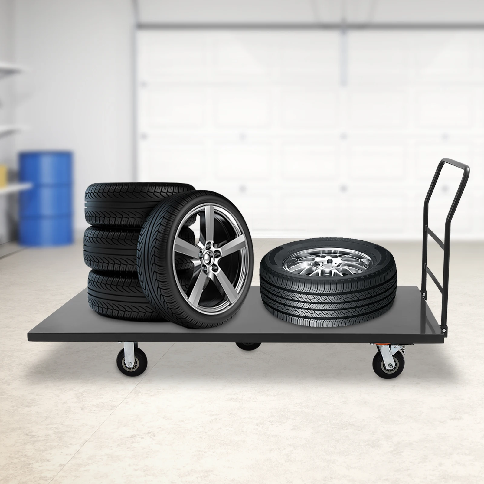2000lb Industrial Flat Dolly Cart with Wheels Heavy Duty 3182.9*91*91.79cm Cart (3 with Brakes)
2000lb Industrial Flat Dolly Cart with Wheels Heavy Duty 3182.9*91*91.79cm Cart (3 with Brakes)