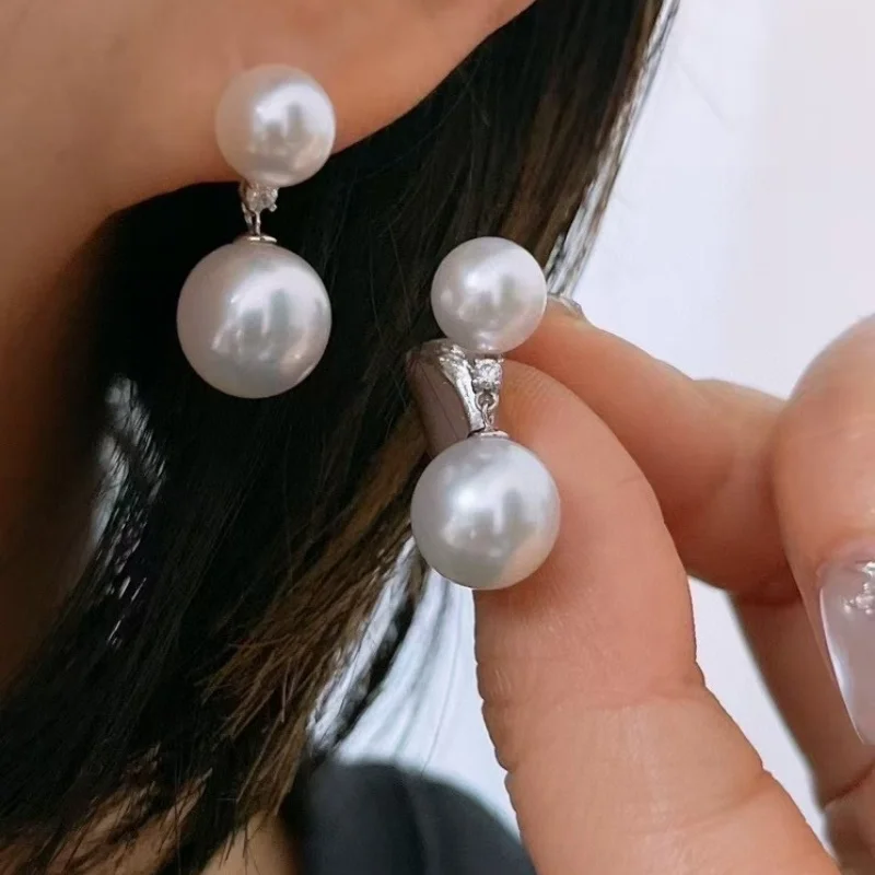 SGARIT Natural Double beads High Quality Round White Pearl and 925 Sterling Silver Stud Earrings for Women One pair
SGARIT Natural Double beads High Quality Round White Pearl and 925 Sterling Silver Stud Earrings for Women One pair