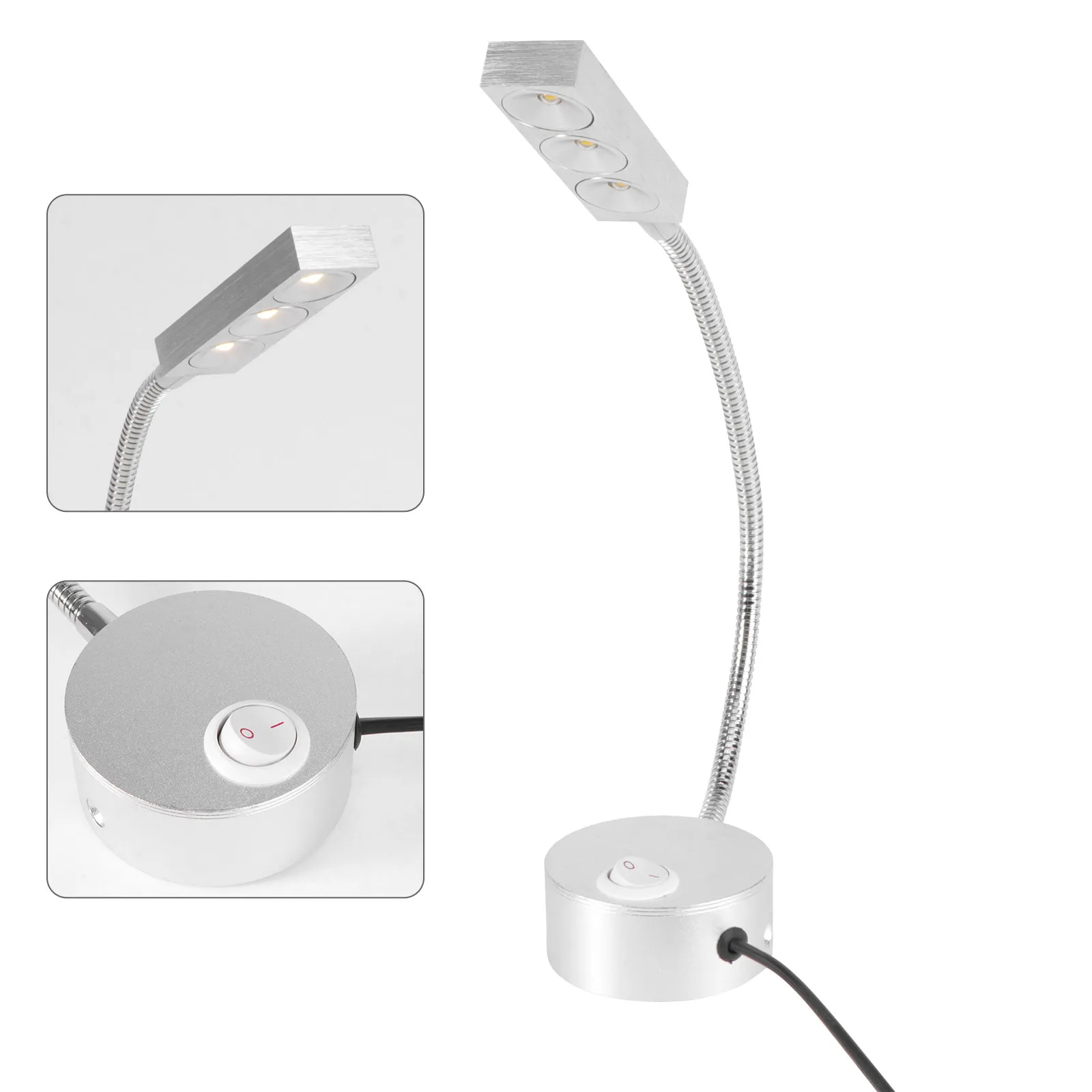 LED Wall Mounted Reading Light Flexible Hose Adjustable Arm Bedside Lamp for Bedroom Home Hotel Reading Room Soft Light Silver
LED Wall Mounted Reading Light Flexible Hose Adjustable Arm Bedside Lamp for Bedroom Home Hotel Reading Room Soft Light Silver