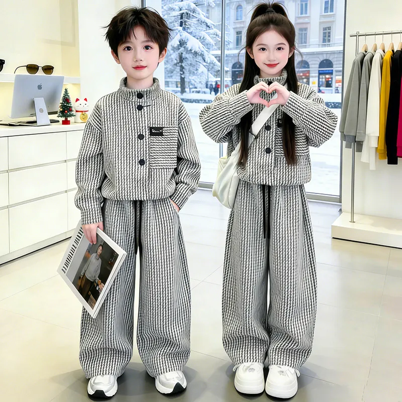 Spring Autumn Children's Outfit Girls Boy Toddler Kids Casual Wide Leg Pants Sweatshirt Two Piece Set Fashionable Clothing
Spring Autumn Children's Outfit Girls Boy Toddler Kids Casual Wide Leg Pants Sweatshirt Two Piece Set Fashionable Clothing