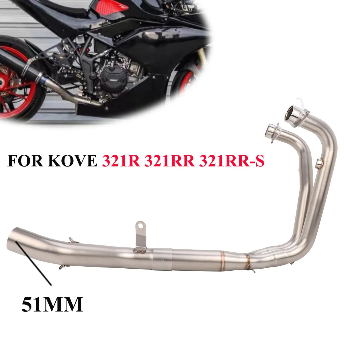 Slip On For KOVE 321R 321RR 321RR-S 2021-2023 Motorcycle Exhaust Front Link Pipe 321RRS Exhaust Escape 51mm Muffler
Slip On For KOVE 321R 321RR 321RR-S 2021-2023 Motorcycle Exhaust Front Link Pipe 321RRS Exhaust Escape 51mm Muffler