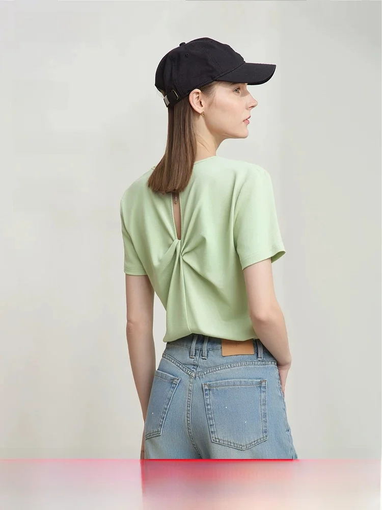Summer New Fashion Women's T-shirt Cotton Short Sleeve V-neck Knot Hollow out Design Casual Style Regular Length Top
Summer New Fashion Women's T-shirt Cotton Short Sleeve V-neck Knot Hollow out Design Casual Style Regular Length Top