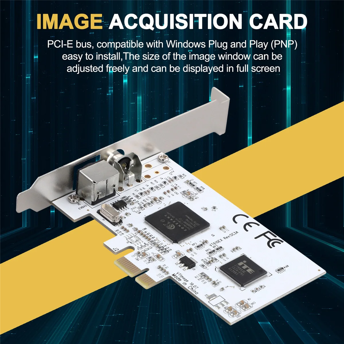 B67CPCIE Expansion Card PCIE to AV Surveillance HD 640X480 Resolution Video Capture Card Image Capture Card
B67CPCIE Expansion Card PCIE to AV Surveillance HD 640X480 Resolution Video Capture Card Image Capture Card