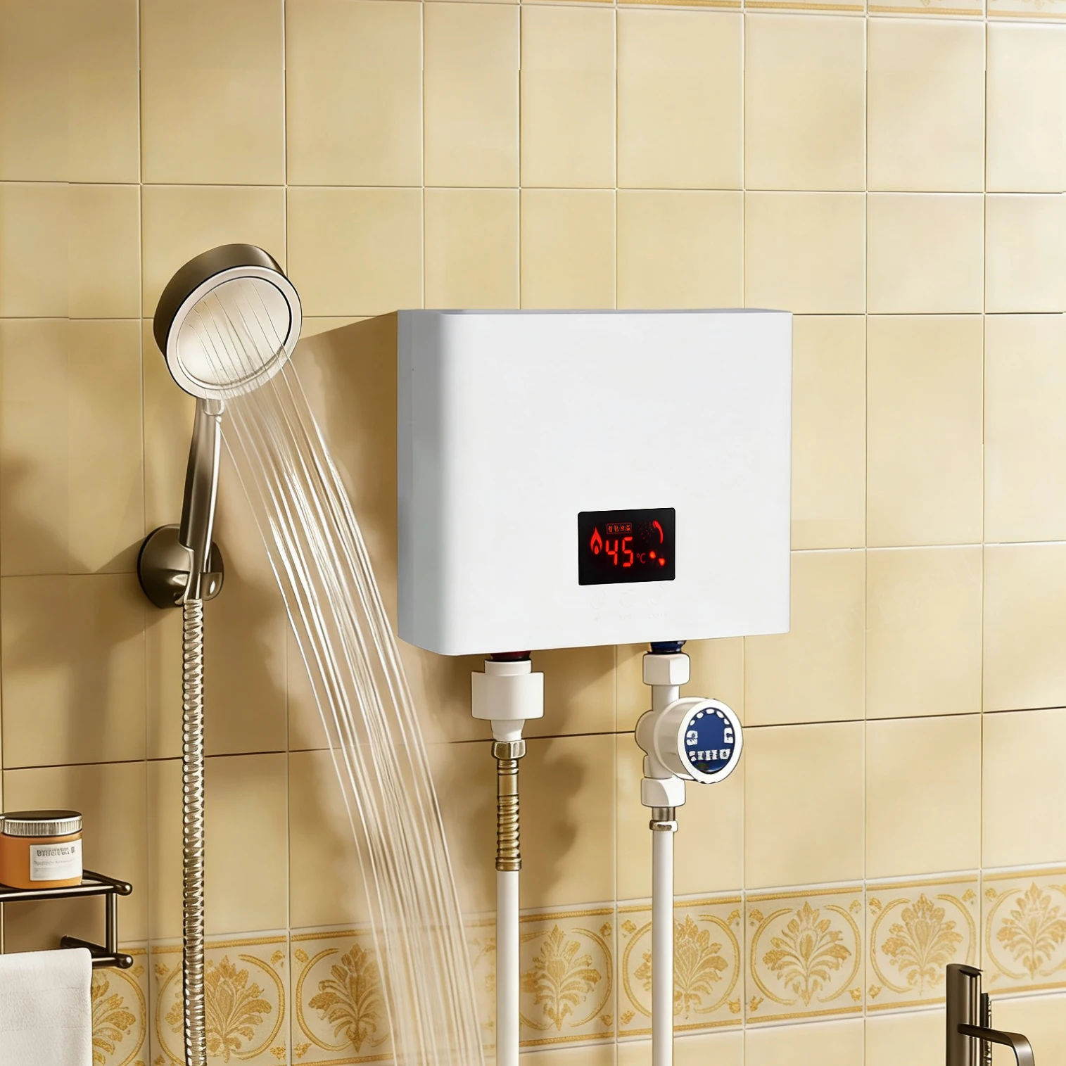 5500W Instant Water Heater Wall-Mounted Electric Water Heaters for Bathroom Hot Water Shower and Home Kitchen Heating 220V
5500W Instant Water Heater Wall-Mounted Electric Water Heaters for Bathroom Hot Water Shower and Home Kitchen Heating 220V
