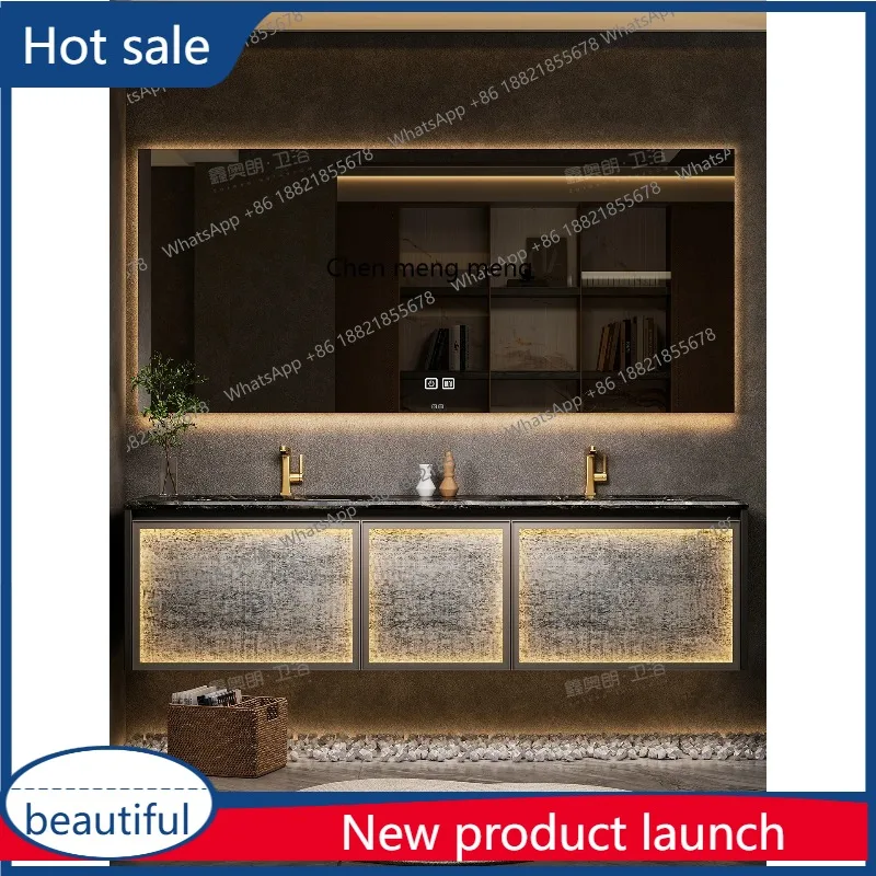 A17 High-end light luxury double basin bathroom cabinet combination bathroom washbasin basin villa flat floor
A17 High-end light luxury double basin bathroom cabinet combination bathroom washbasin basin villa flat floor