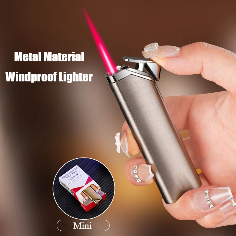 Metal Press Switch Inflatable Windproof Lighter Red Flame Open Fire Novely Cigarette Lighters & Smoking Accessories Ignite Cigar
Metal Press Switch Inflatable Windproof Lighter Red Flame Open Fire Novely Cigarette Lighters & Smoking Accessories Ignite Cigar