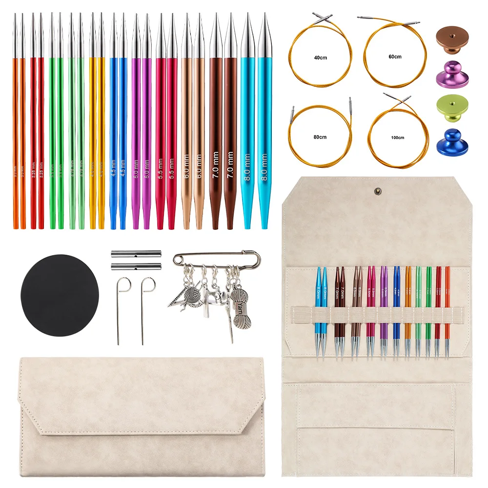 Aluminum Detachable Circular Needle Set+Storage Bag Knitting Needles Hooks Weaving Yarn Knitting Craft Tools Knitted Accessories
Aluminum Detachable Circular Needle Set+Storage Bag Knitting Needles Hooks Weaving Yarn Knitting Craft Tools Knitted Accessories