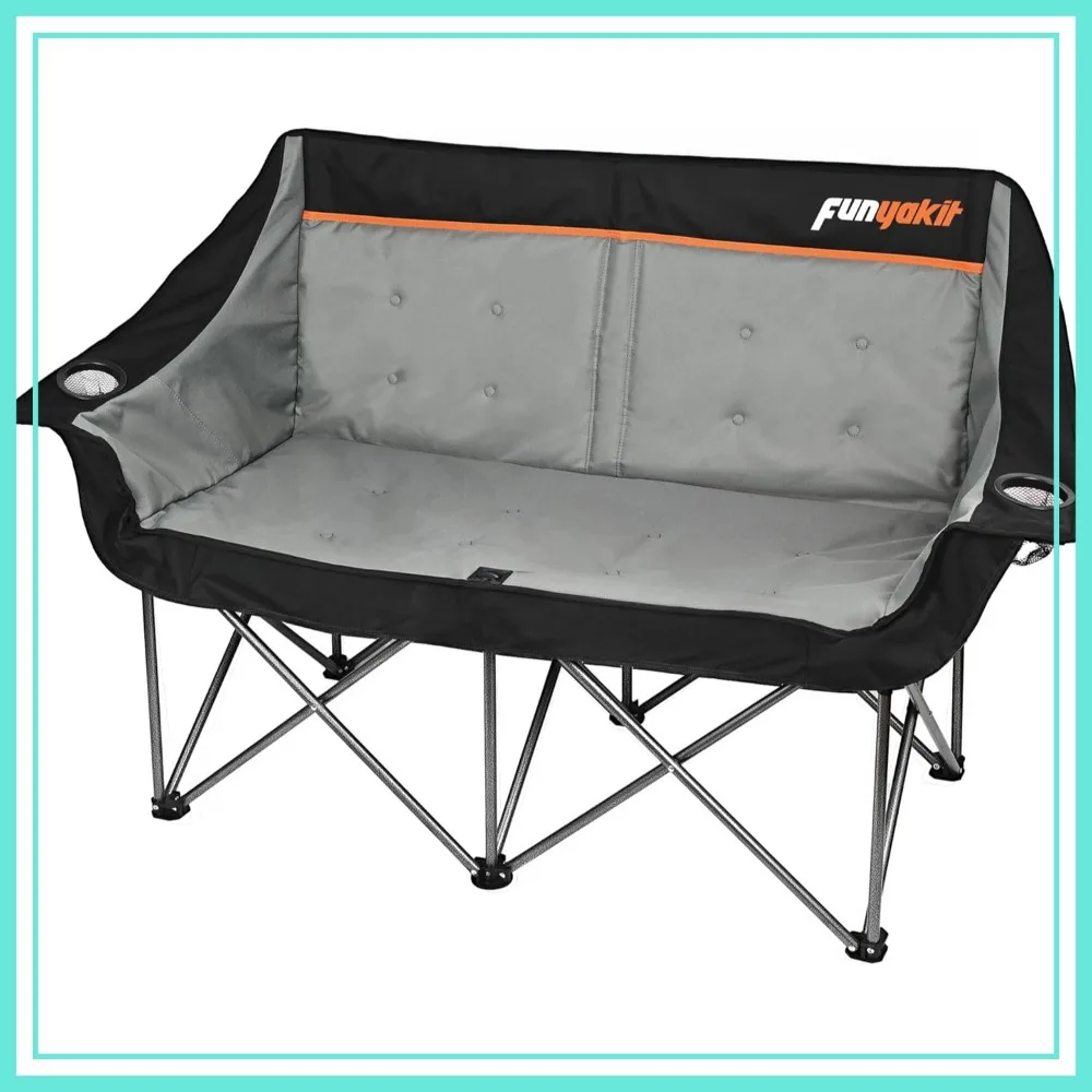 Double Folding Camping Chair 600LBS Capacity, Oversized Outdoor Loveseat with Cup Holders for Beach, Fishing
Double Folding Camping Chair 600LBS Capacity, Oversized Outdoor Loveseat with Cup Holders for Beach, Fishing
