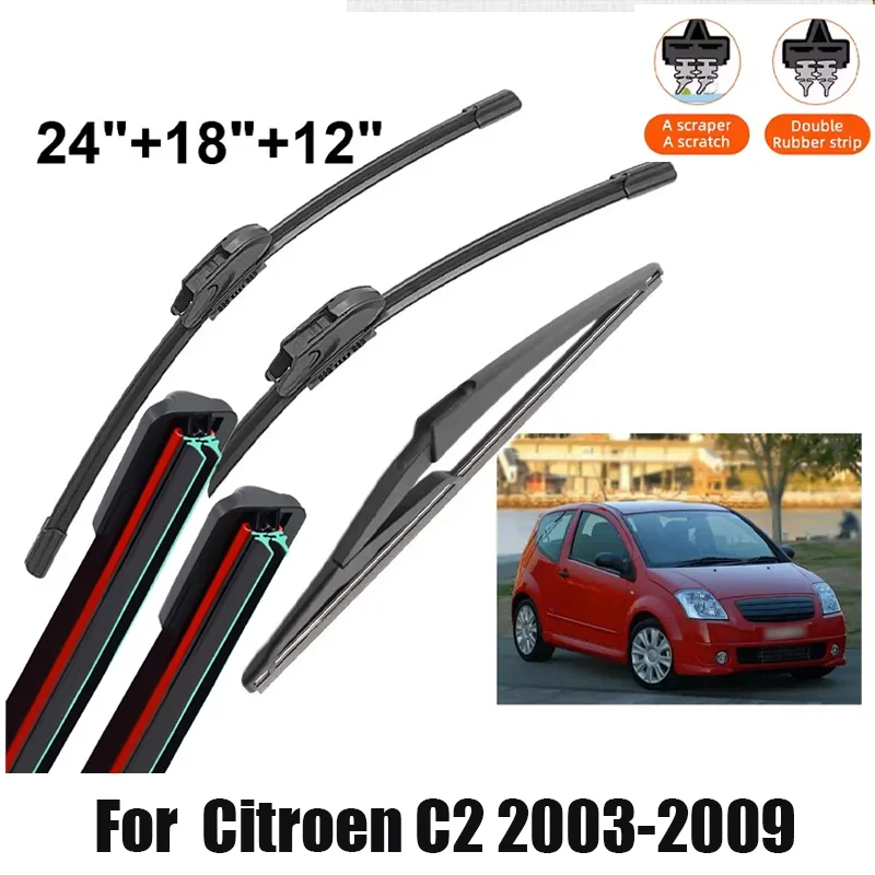 Car Wiper For Citroen C2 2003-2009 Front Rear Wiper Blades Brushes Auto Accessories Mute 2003 2004 2005 2006 2007 2008 2009
Car Wiper For Citroen C2 2003-2009 Front Rear Wiper Blades Brushes Auto Accessories Mute 2003 2004 2005 2006 2007 2008 2009