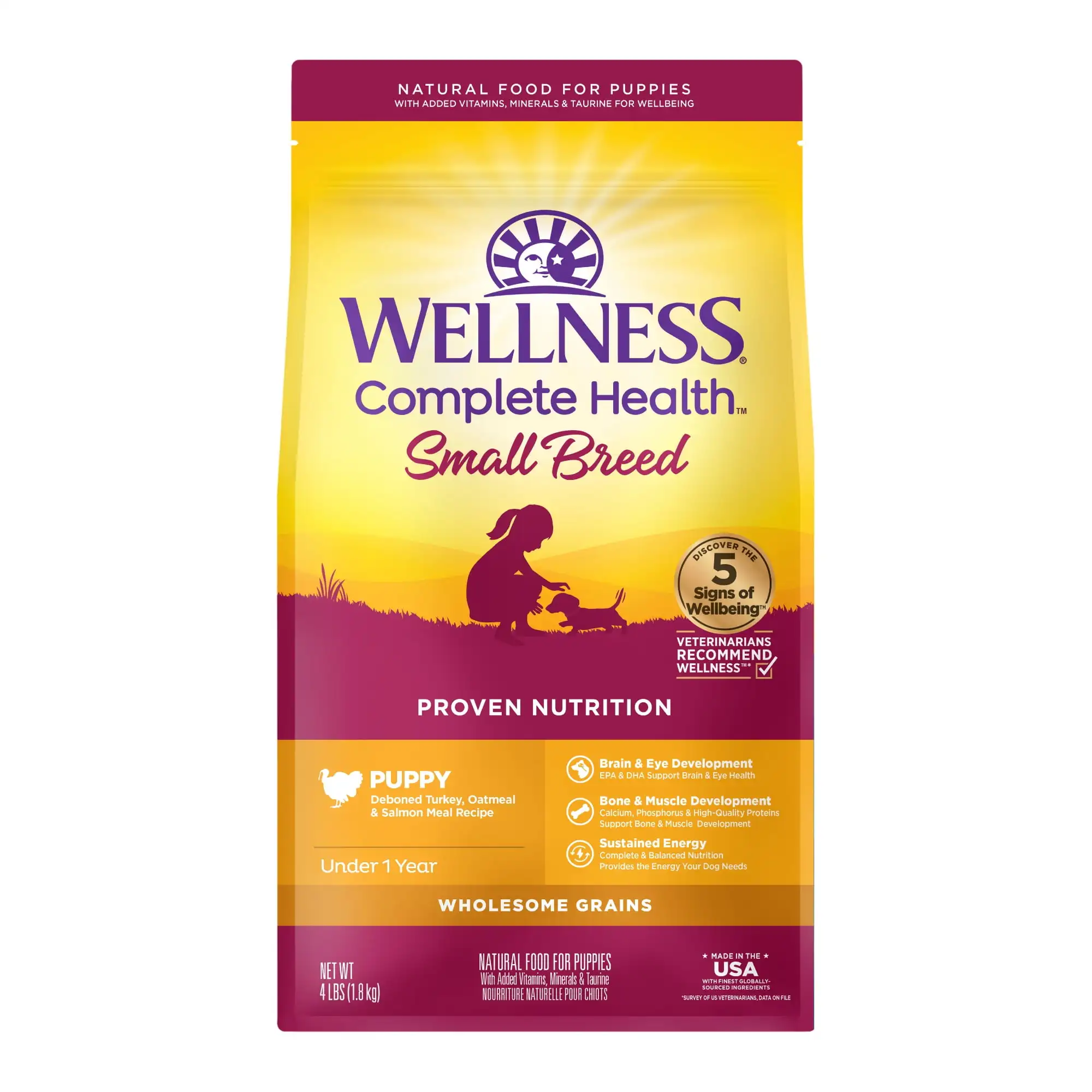 Wellness Complete Health Натуральный сухой корм для щенков мелких пород, индейка, лосось и овсяные пластыри, пакет 4-фунтов
Wellness Complete Health Натуральный сухой корм для щенков мелких пород, индейка, лосось и овсяные пластыри, пакет 4-фунтов
