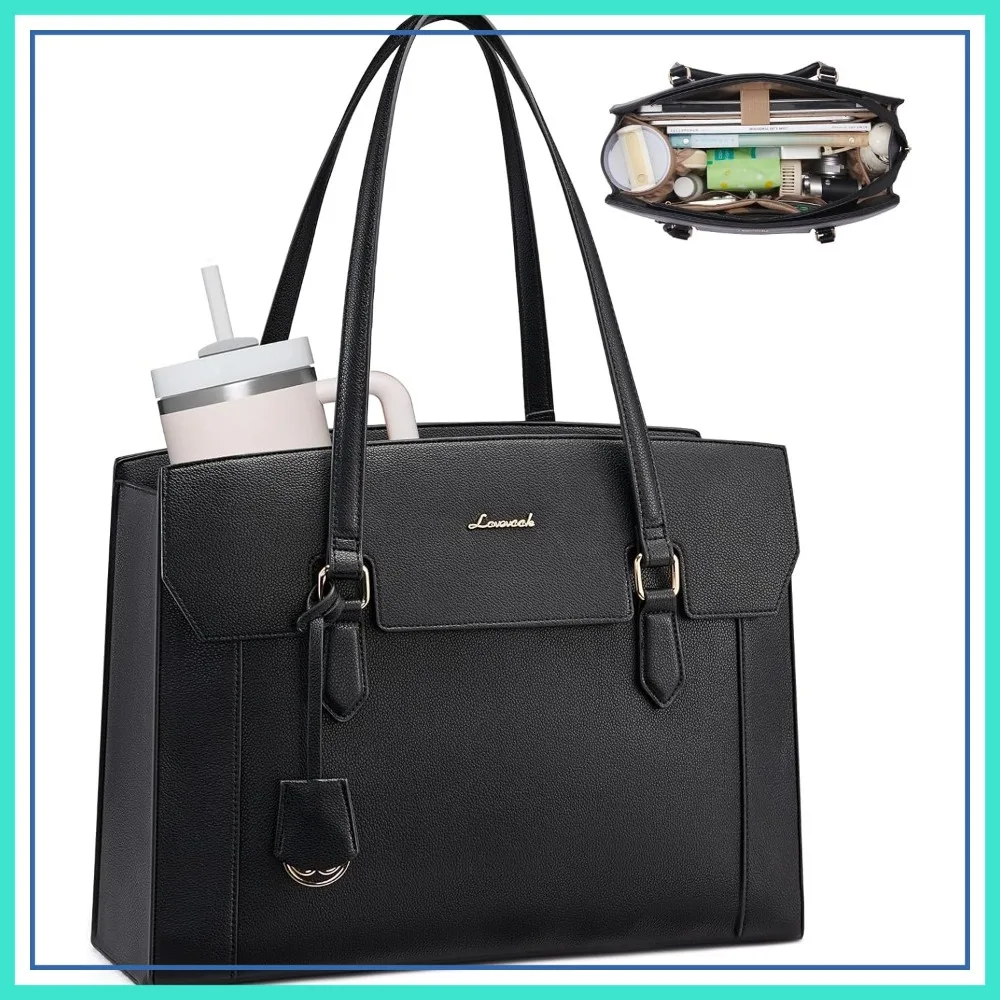 Laptop Tote Bag for Women, 17.3 Inch Waterproof PU Leather Work Bag with Large Cup Holder, Computer Briefcase for Teacher
Laptop Tote Bag for Women, 17.3 Inch Waterproof PU Leather Work Bag with Large Cup Holder, Computer Briefcase for Teacher