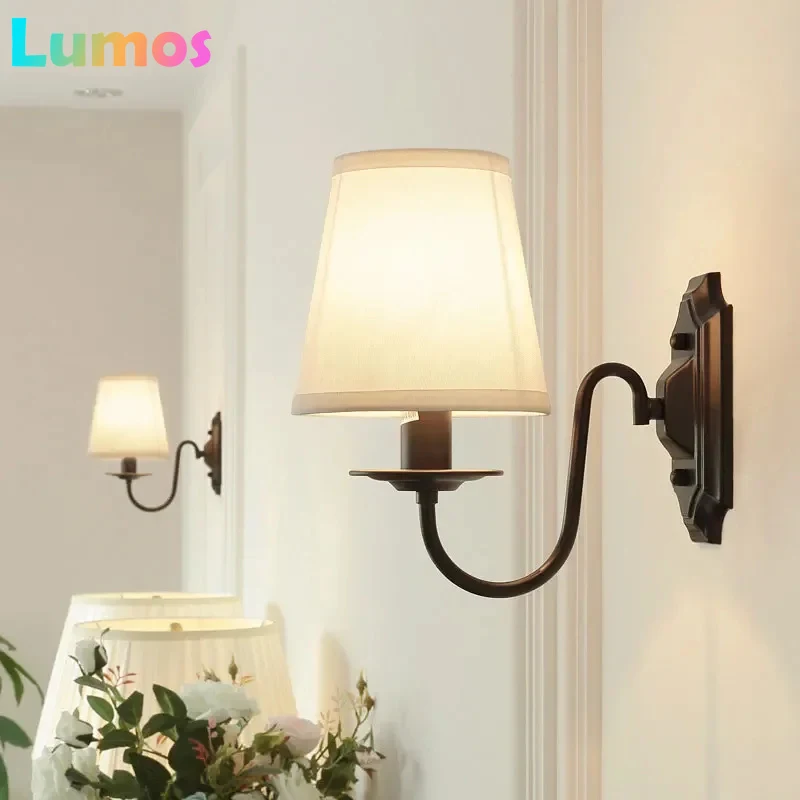 62 American Black Iron Wall Lamp American Rural Living Room Bedroom Bedside Hotel European Study E14 Fabric Wall Light Sconce
62 American Black Iron Wall Lamp American Rural Living Room Bedroom Bedside Hotel European Study E14 Fabric Wall Light Sconce