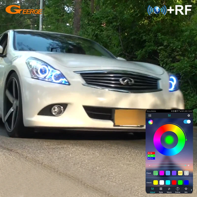 For INFINITI G25 G35 G37 Q40 Nissan Skyline 250GT 350GT 370GT V36 Bluetooth App Multi Color RGB Led Angel Eyes Kit Halo Rings
For INFINITI G25 G35 G37 Q40 Nissan Skyline 250GT 350GT 370GT V36 Bluetooth App Multi Color RGB Led Angel Eyes Kit Halo Rings