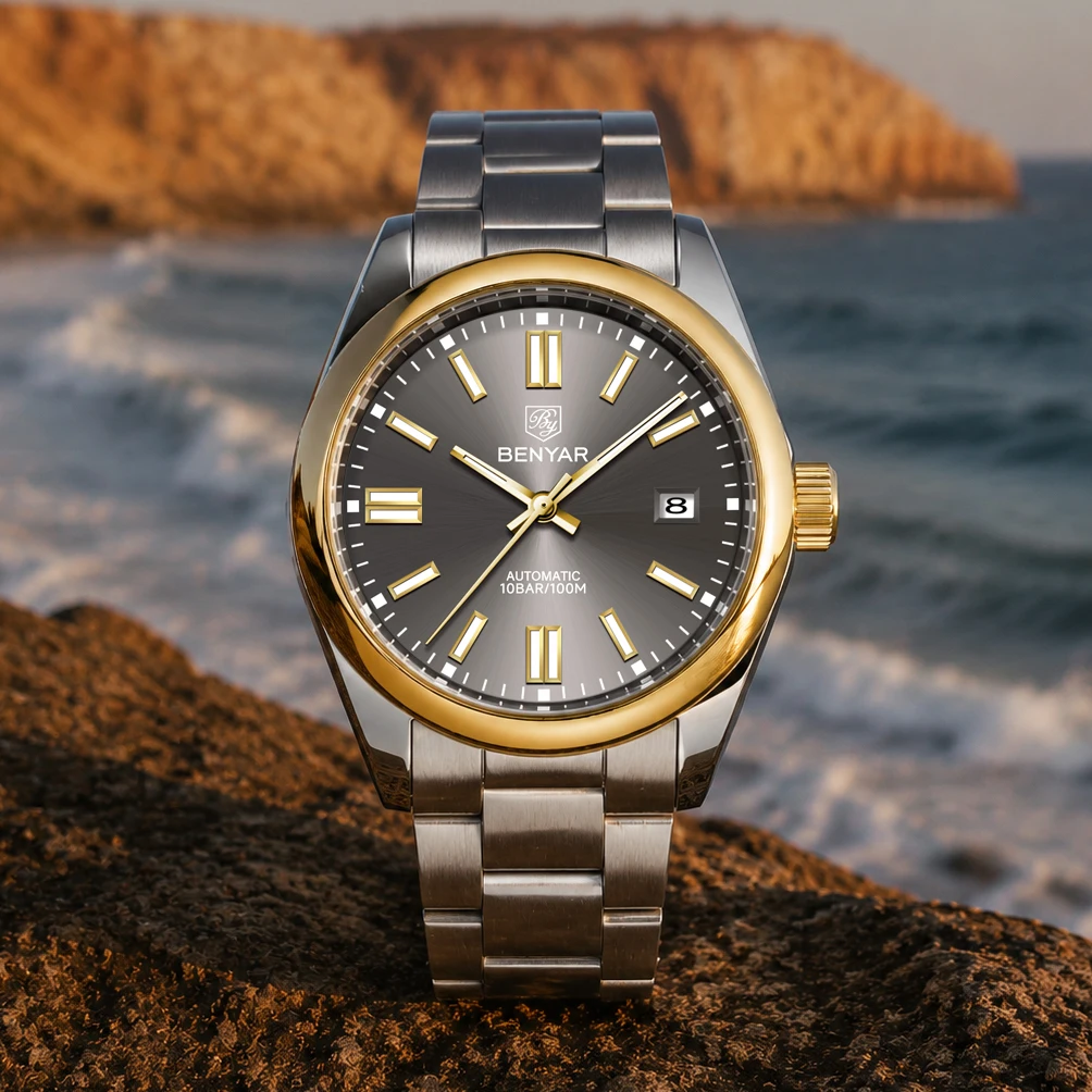 2026 New Men's Watches BENYAR Luxury Gold Automatic Watch For Men Automatic Wristwatch Waterproof Luminous Stainless Steel Clock
2026 New Men's Watches BENYAR Luxury Gold Automatic Watch For Men Automatic Wristwatch Waterproof Luminous Stainless Steel Clock