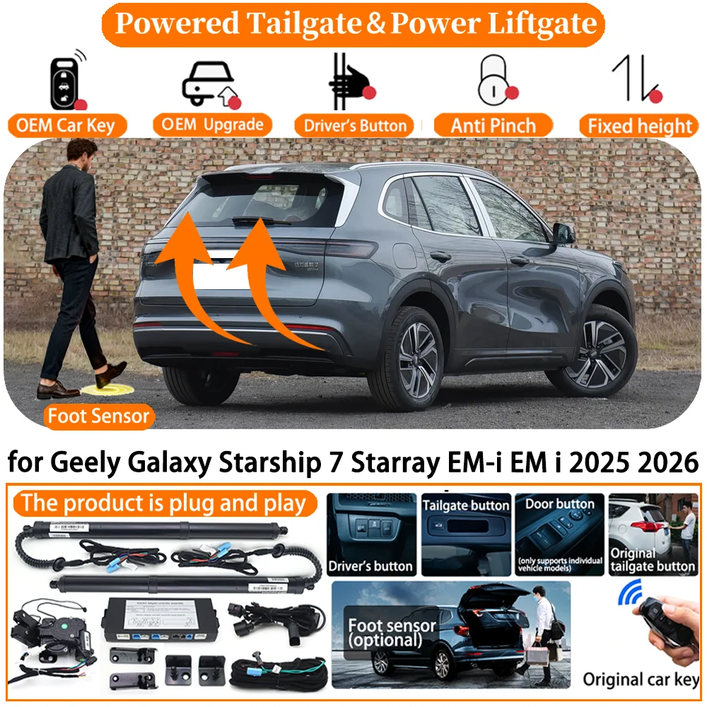 Car Powered Tailgate system for Geely Galaxy Starship 7 Starray EM-i EM i 2025 2026 Auto Electric Power Tailgate Tail Gate Lift
Car Powered Tailgate system for Geely Galaxy Starship 7 Starray EM-i EM i 2025 2026 Auto Electric Power Tailgate Tail Gate Lift