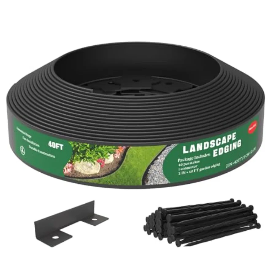 Landscape Edging 2 Inch Tall 40Feet Garden Edging Border Kit with 40 Anchoring Spikes Flexible Plastic Edging for Landscaping f
Landscape Edging 2 Inch Tall 40Feet Garden Edging Border Kit with 40 Anchoring Spikes Flexible Plastic Edging for Landscaping f