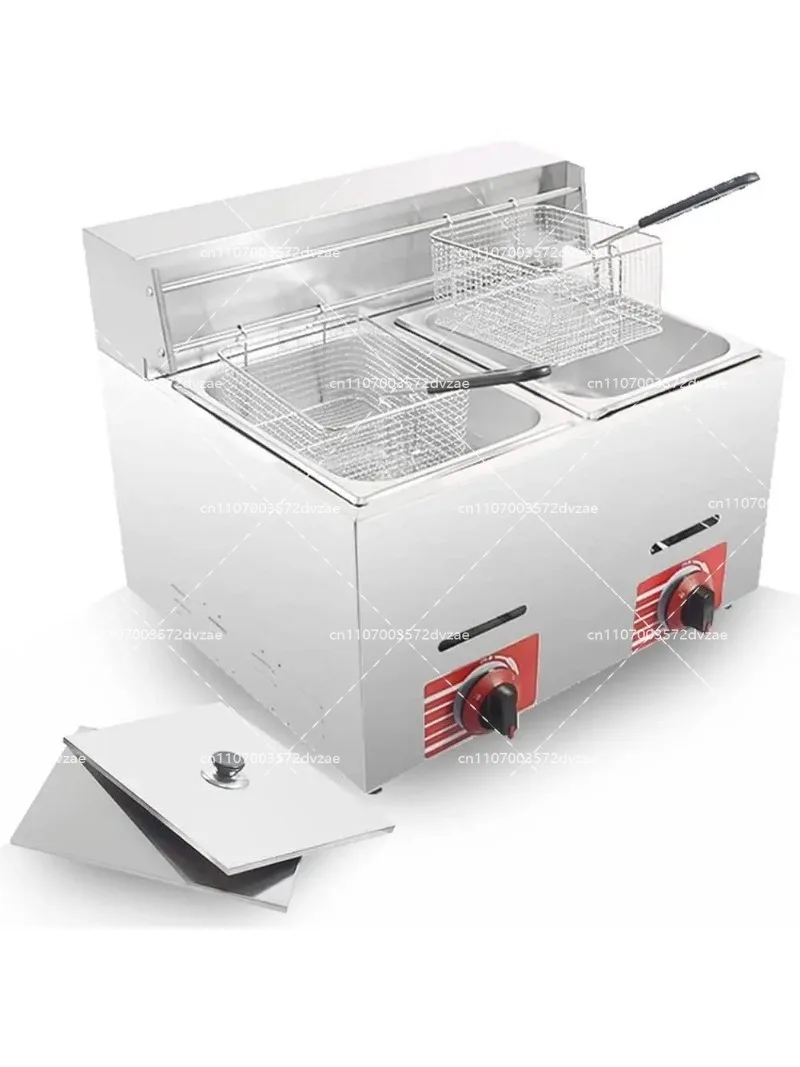 Commercial Gas Deep Fryer With 8L Basket and Lid Stainless Steel Countertop Propane-LPG FY71 for Chips Fast Food Restaurant
Commercial Gas Deep Fryer With 8L Basket and Lid Stainless Steel Countertop Propane-LPG FY71 for Chips Fast Food Restaurant