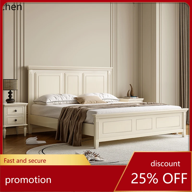 HT cream wind white all solid wood 1.8M American light luxury double bed home master bed simple wedding
HT cream wind white all solid wood 1.8M American light luxury double bed home master bed simple wedding