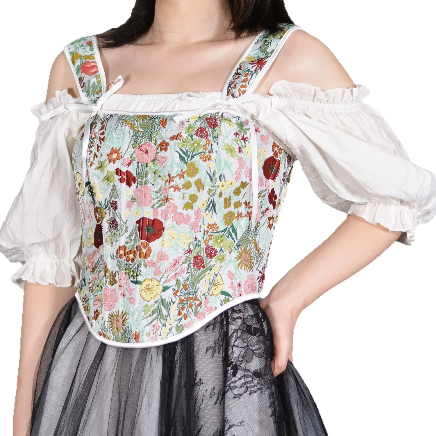 Women's Black Corset Vintage Elegant Victoria Pink Corsets Top Blue Jacquard Gothic Bustier Lace-up Slimming Steampunk Camisole 
Women's Black Corset Vintage Elegant Victoria Pink Corsets Top Blue Jacquard Gothic Bustier Lace-up Slimming Steampunk Camisole