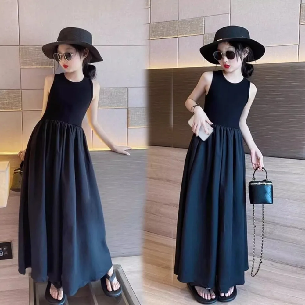 Casual Sleeveless Girl Princess Dress Loose Elegant Teens Party Dress Sweet Children Black Dress Birthday
Casual Sleeveless Girl Princess Dress Loose Elegant Teens Party Dress Sweet Children Black Dress Birthday